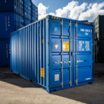 Blå container 20 fot high cube