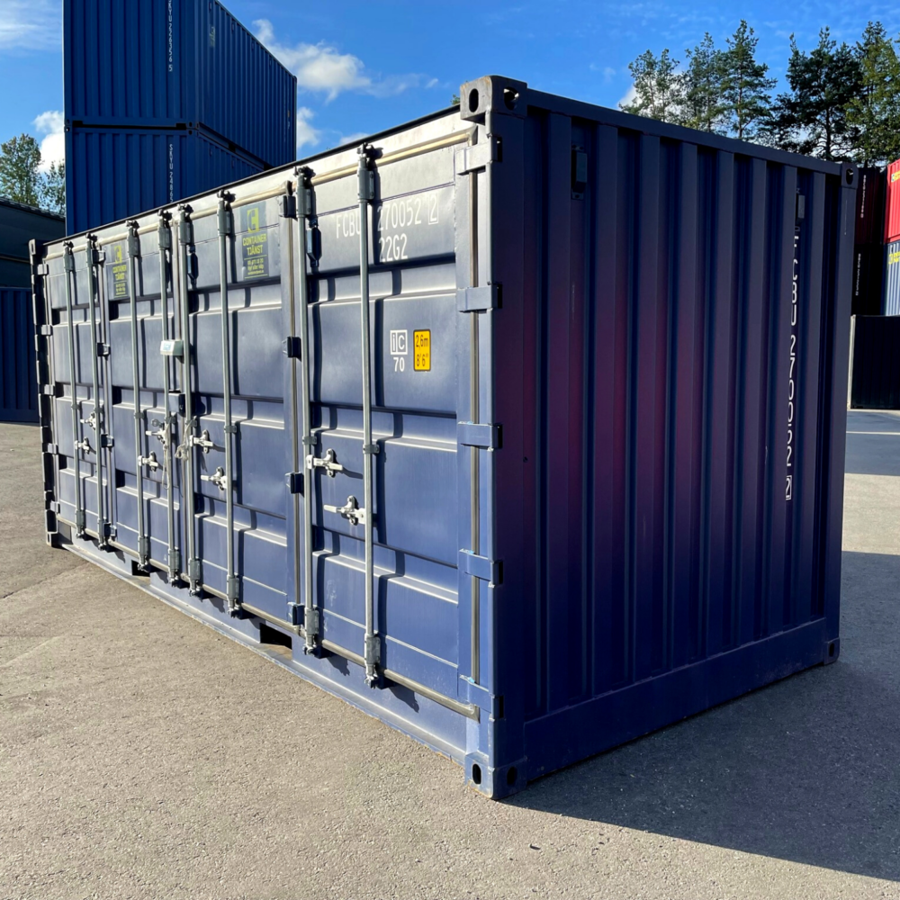 Container 20 fot open side blå