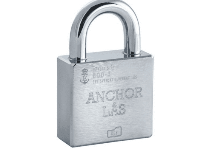 container låsbom i silver
