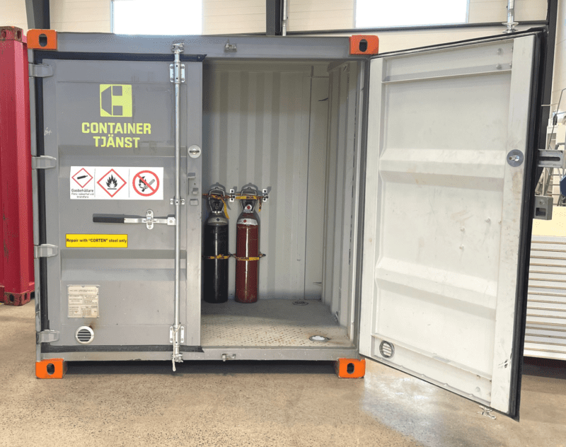 containertjänst gascontainer i storlek 4 fot