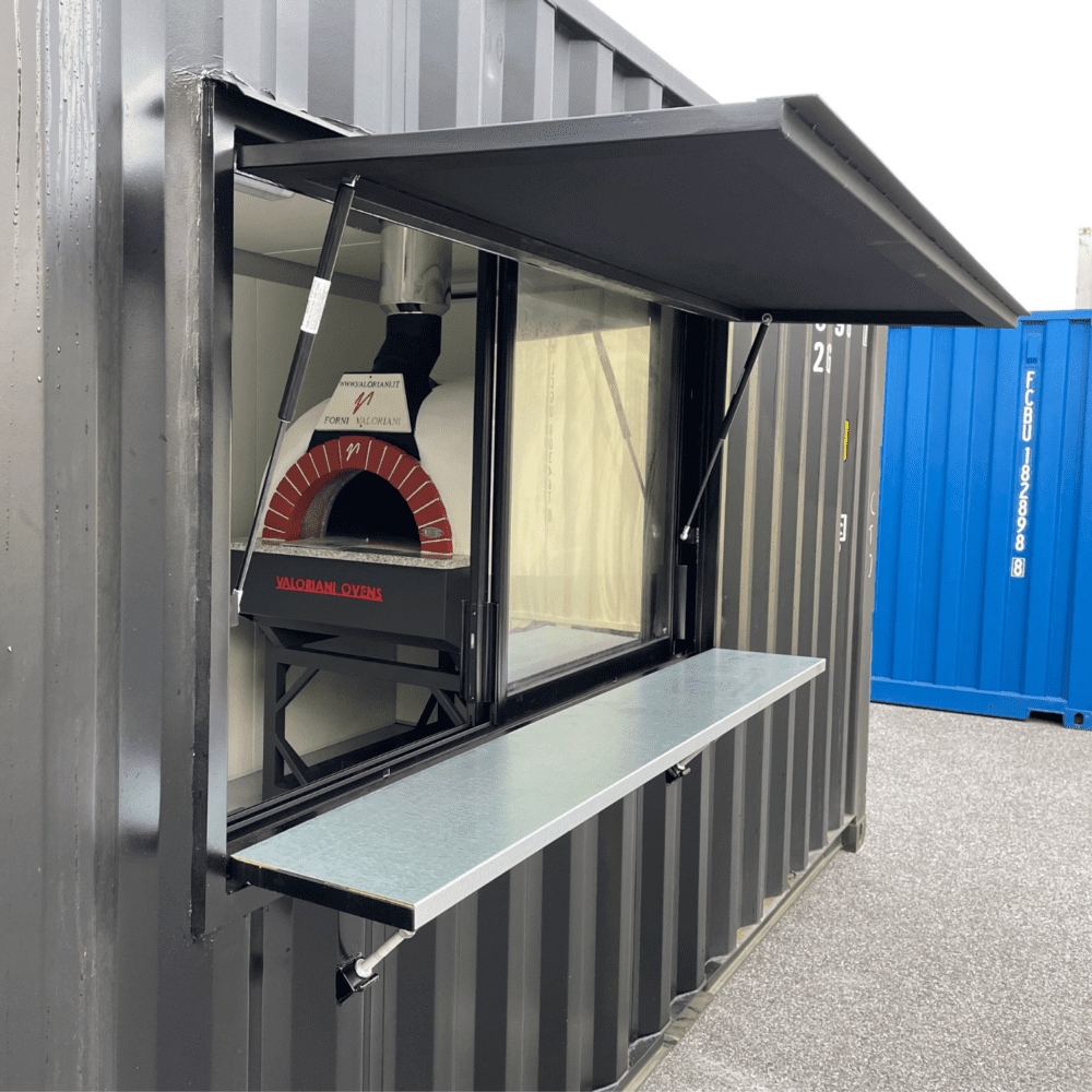 Pizzeria i en 20 fot container