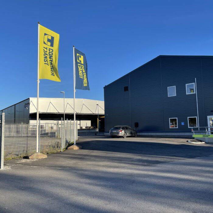 Containertänst depåbyggnad i Sollentunatuna