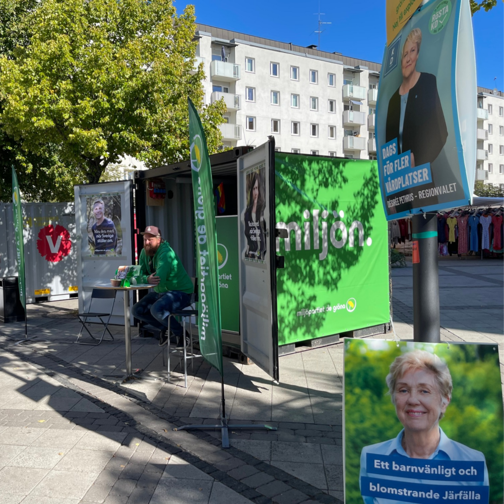 Grön valcontainer Valstuga 2022Miljöpartiet