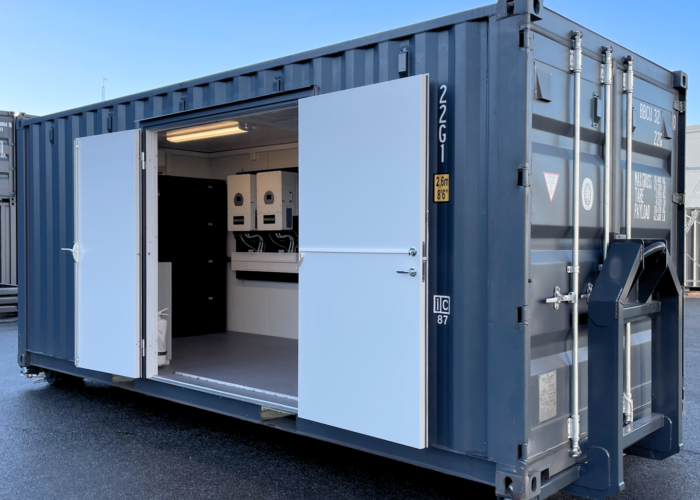 Kuusakoski Recycling datadestruktionscontainer en ombyggnation från Containertjänst