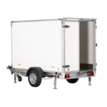 Kylsläp 8 fot från Containertjänst - långsida och baksida med stödben